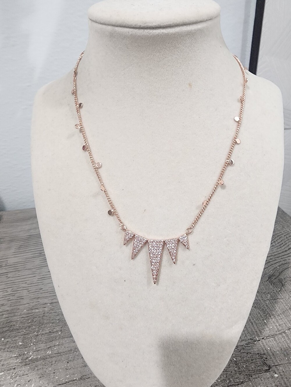 Rose Gold Spike Pendant Necklace - Alexa Rae - Picture 2 of 4